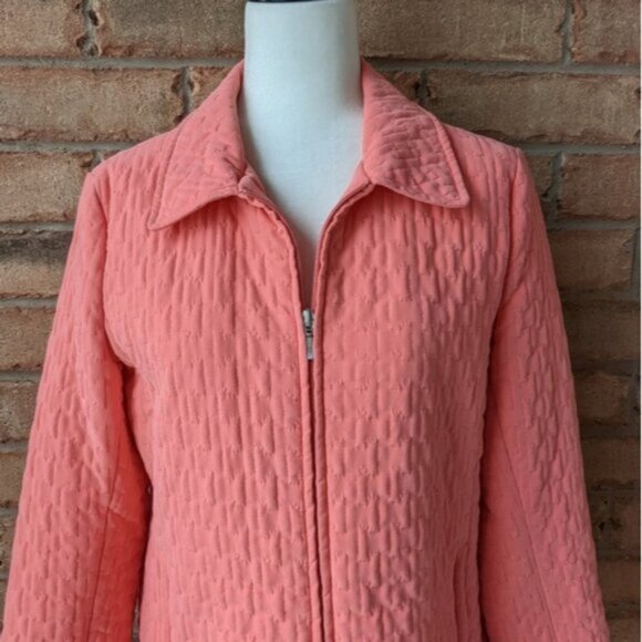 Denver Hayes quilted salmon pink zip jacket - Picture 2 of 7